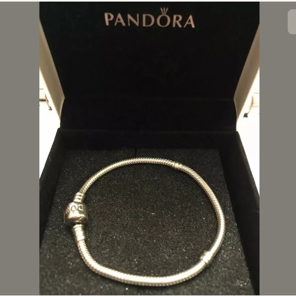PANDORA 7.1" Charm Bracelet 925 Barrel Clasp w Box